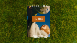 Free download for Reflection Questions. Image of woman looking up wearing a blanket.